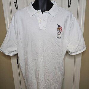 Polo Ralph Lauren Bear American USA Flag Polo Shirt - XXL